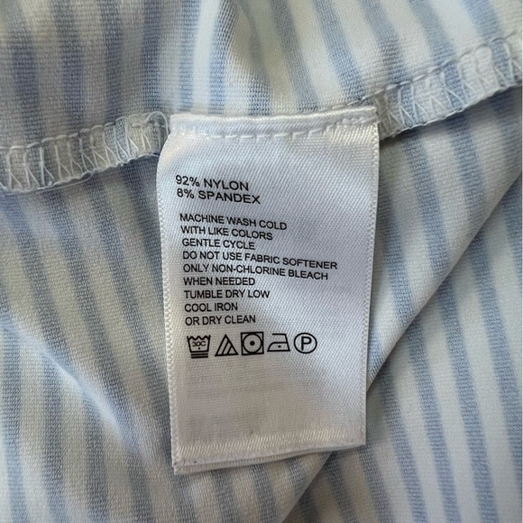 Tommy Bahama Island Zone Aubrey Cassia Navy Blue and White Striped Dress, L - Picture 7 of 9